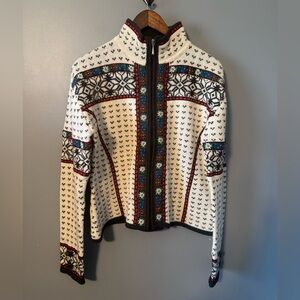 Obermeyer Anika 100% Wool Nordic Alpine Zip Sweater Women’s Large